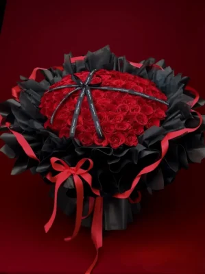 ｢royal bloom｣ eternal 100 rose round bouquet 80cm