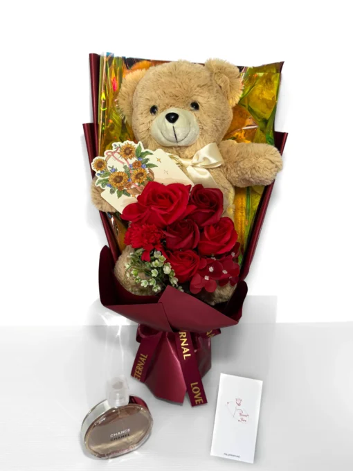 Eternal Teddy Bear Red Rose Bouquet 48cm, Graduation Gift Ideas