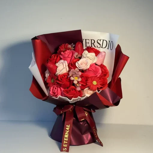 scented soap red rose bouquet