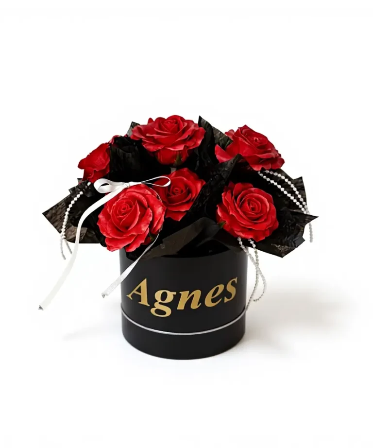 Scented Red Rose Decoration Bucket 25cm in white background