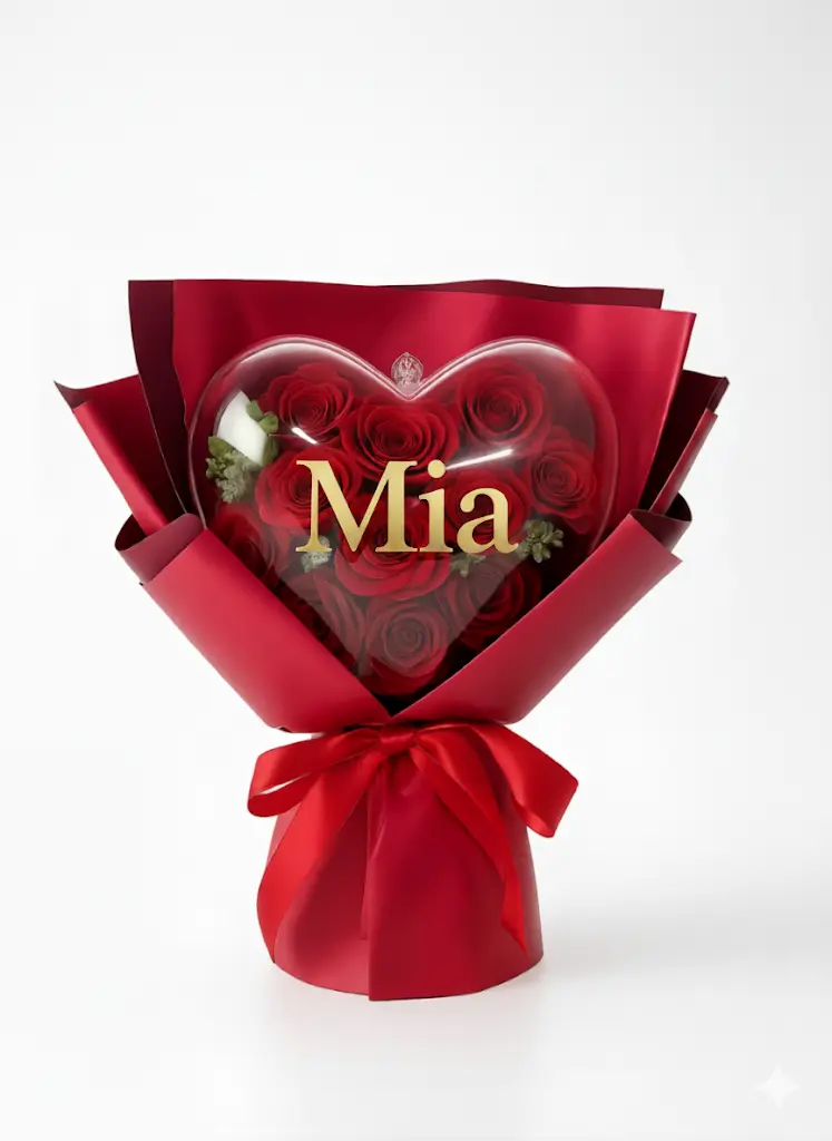 「crystal heart」 luxury eternal red rose bouquet 40cm 「crystal heart」 luxury eternal red rose bouquet 40cm