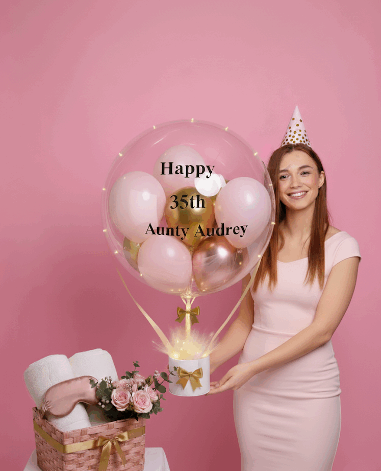 Welcome 「blush luxe」 extra large pink gold balloon bucket 75cm