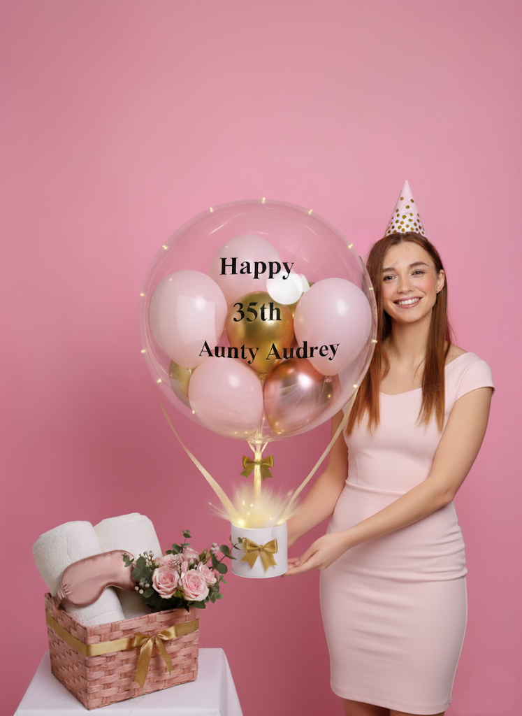 ｢blush luxe｣ extra large pink gold balloon bucket 75cm