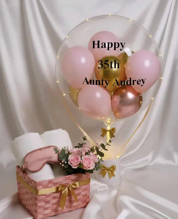 ｢blush luxe｣ extra large pink gold balloon bucket 75cm