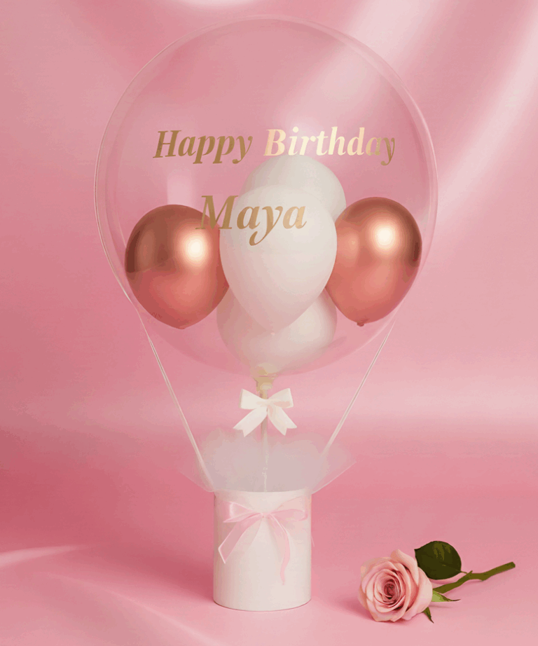 ｢rose quartz｣ extra large pink white balloon bucket 75cm